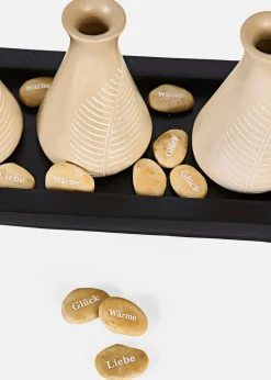 bonprix Wohnaccessoires|Vasen auf Tablett weiß/beige
