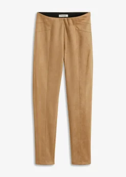 bonprix Bekleidung·Kleider|Hosen|Velourlederimitat-Hose mit Bequembund khakibraun
