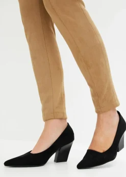 bonprix Bekleidung·Kleider|Hosen|Velourlederimitat-Hose mit Bequembund khakibraun