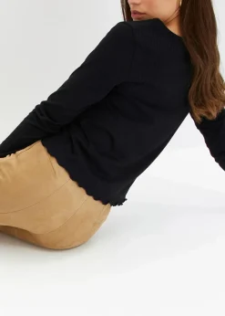 bonprix Bekleidung·Kleider|Hosen|Velourlederimitat-Hose mit Bequembund khakibraun