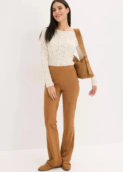 Velourslederimitat Flared Hose|bonprix New