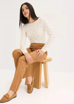 Velourslederimitat Flared Hose|bonprix New