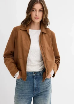 Velourslederimitat-Jacke|bonprix Hot