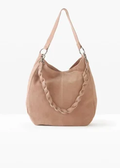 Veloursledertasche mit dekorativem Zusatzriemen|bonprix Sale