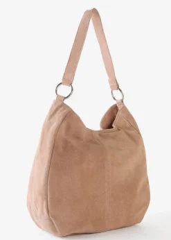 Veloursledertasche mit dekorativem Zusatzriemen|bonprix Sale