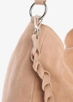 Veloursledertasche mit dekorativem Zusatzriemen|bonprix Sale