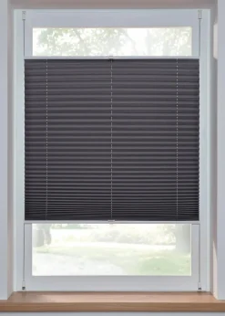 bonprix Fensterverdunkelung|Fensterverdunkelung|Verdunkelungsplissee einfarbig mit weißer Rückseite dunkelgrau