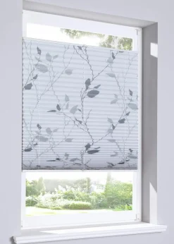 bonprix Fensterverdunkelung|Fensterverdunkelung|Verdunkelungsplissee mit Blumenranken grau