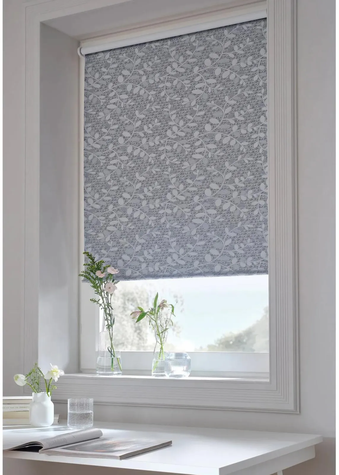 bonprix Fensterverdunkelung|Fensterverdunkelung|Verdunkelungsrollo Jacquard grau