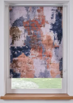 bonprix Fensterverdunkelung|Fensterverdunkelung|Verdunkelungsrollo mit Druck grau/gold