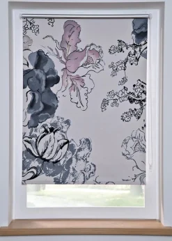 bonprix Fensterverdunkelung|Fensterverdunkelung|Verdunkelungsrollo mit Druck creme/mauve/grau