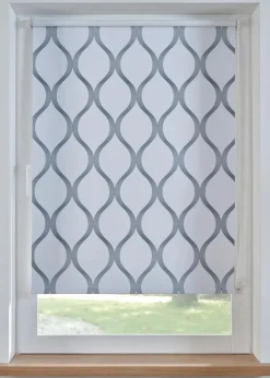 bonprix Fensterverdunkelung|Fensterverdunkelung|Verdunkelungsrollo mit Grafikdruck weiß/dunkelblau
