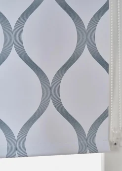 bonprix Fensterverdunkelung|Fensterverdunkelung|Verdunkelungsrollo mit Grafikdruck weiß/dunkelblau
