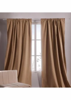 bonprix Vorhänge|Fensterverdunkelung|Verdunkelungsvorhang mit beschichteter Rückseite, auch in extralang (1er Pack) beige