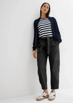 bonprix Bekleidung·Kleider|Hosen|Verkürzte Cargo-Hose schwarz