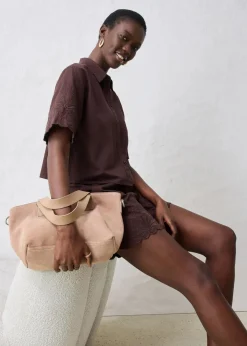 bonprix Bekleidung·Jacken & Mäntel|Premium|verkürzte Hemdbluse mit Seidenanteil dunkelbraun