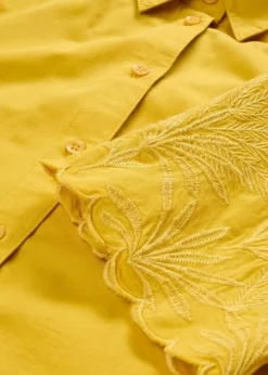 bonprix Blusen & Tuniken|Premium|verkürzte Hemdbluse mit Seidenanteil lemoncurry