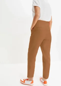 Verkürzte High-Waist-Hose aus Leinen-Viskose-Mix|bonprix New