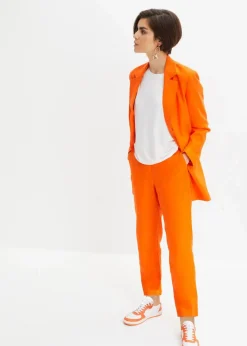 Verkürzte High-Waist-Hose aus Leinen-Viskose-Mix|bonprix Hot