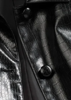 Verkürzte Lederimitat-Jacke mit glossy Krokoprägung|bonprix Online