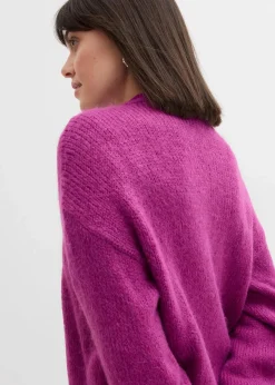 bonprix Bekleidung·Umstandsmode|Strickmode|Verkürzte Oversize Grobstrickjacke dunkelfuchsia