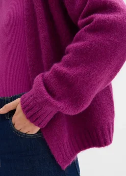 bonprix Bekleidung·Umstandsmode|Strickmode|Verkürzte Oversize Grobstrickjacke dunkelfuchsia