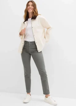 bonprix Bekleidung·Kleider|Hosen|verkürzte Twill-Hose eukalyptusgrün