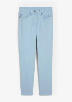 bonprix Hosen|Bekleidung·Kleider|Verkürzte Twill-Hose im Used-Look hellblau