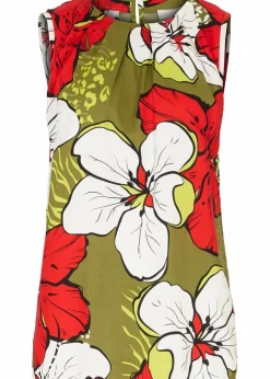 bonprix Bekleidung·Jacken & Mäntel|Blusen & Tuniken|Viskose Blusentop erdbeere/dunkelkhaki floral