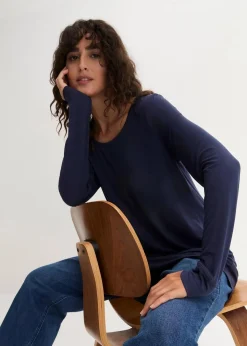 Viskose Longshirt, Langarm|bonprix New