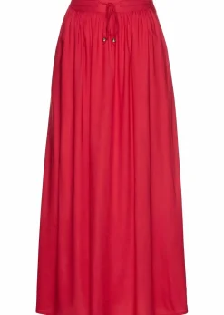 bonprix Röcke|Bekleidung·Sportbekleidung|Viskose Maxirock rot
