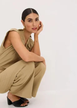 Viskose-Jumpsuit mit Bindeband|bonprix