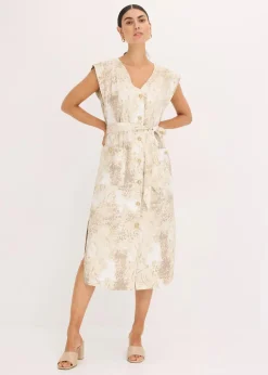 Viskose-Kleid mit Bindeband (2-tlg.Set)|bonprix Online