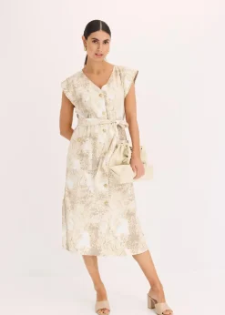 Viskose-Kleid mit Bindeband (2-tlg.Set)|bonprix Online