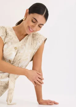 Viskose-Kleid mit Bindeband (2-tlg.Set)|bonprix Online