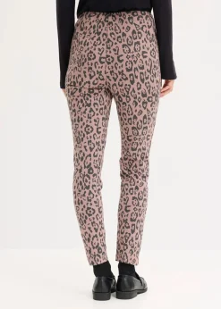 bonprix Bekleidung·Kleider|Hosen|Viskose-Schlupfhose aus Punto di Roma matt braun/anthrazit leo bedruckt