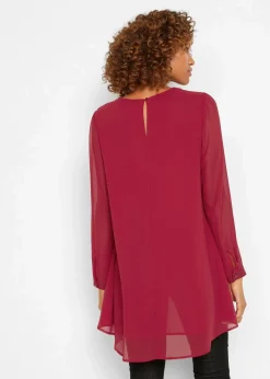 bonprix Blusen & Tuniken|Bekleidung·Jacken & Mäntel|Vokuhila Long-Tunika abendrot