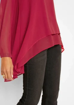 bonprix Blusen & Tuniken|Bekleidung·Jacken & Mäntel|Vokuhila Long-Tunika abendrot