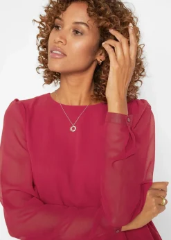 bonprix Blusen & Tuniken|Bekleidung·Jacken & Mäntel|Vokuhila Long-Tunika abendrot