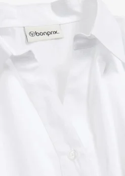 Vokuhila-Bluse aus Baumwoll-Mix|bonprix