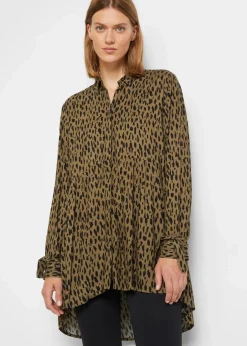 bonprix Bekleidung·Jacken & Mäntel|Blusen & Tuniken|Vokuhila-Bluse aus reiner Viskose schwarz/oliv bedruckt