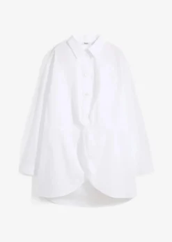 bonprix Bekleidung·Jacken & Mäntel|Blusen & Tuniken|Vokuhila-Bluse in reiner Baumwolle weiß