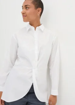 bonprix Bekleidung·Jacken & Mäntel|Blusen & Tuniken|Vokuhila-Bluse in reiner Baumwolle weiß
