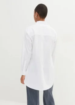 bonprix Bekleidung·Jacken & Mäntel|Blusen & Tuniken|Vokuhila-Bluse in reiner Baumwolle weiß