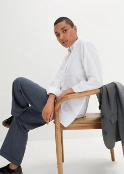 bonprix Bekleidung·Jacken & Mäntel|Blusen & Tuniken|Vokuhila-Bluse in reiner Baumwolle weiß