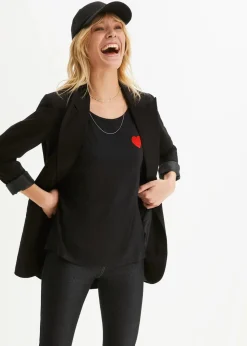 Vokuhila-Shirt aus fließendem Viskosemix|bonprix Sale