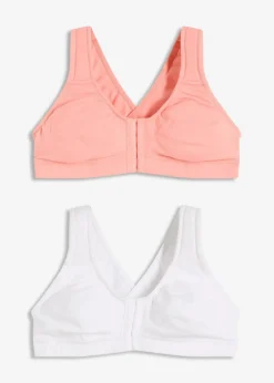 Vorderverschluss-BH ohne Bügel mit Bio-Baumwolle (2er Pack)|bonprix Clearance