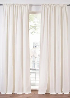 bonprix Vorhänge|Vorhang aus Bio Baumwolle, normal und extra lang (1er Pack) wollweiß