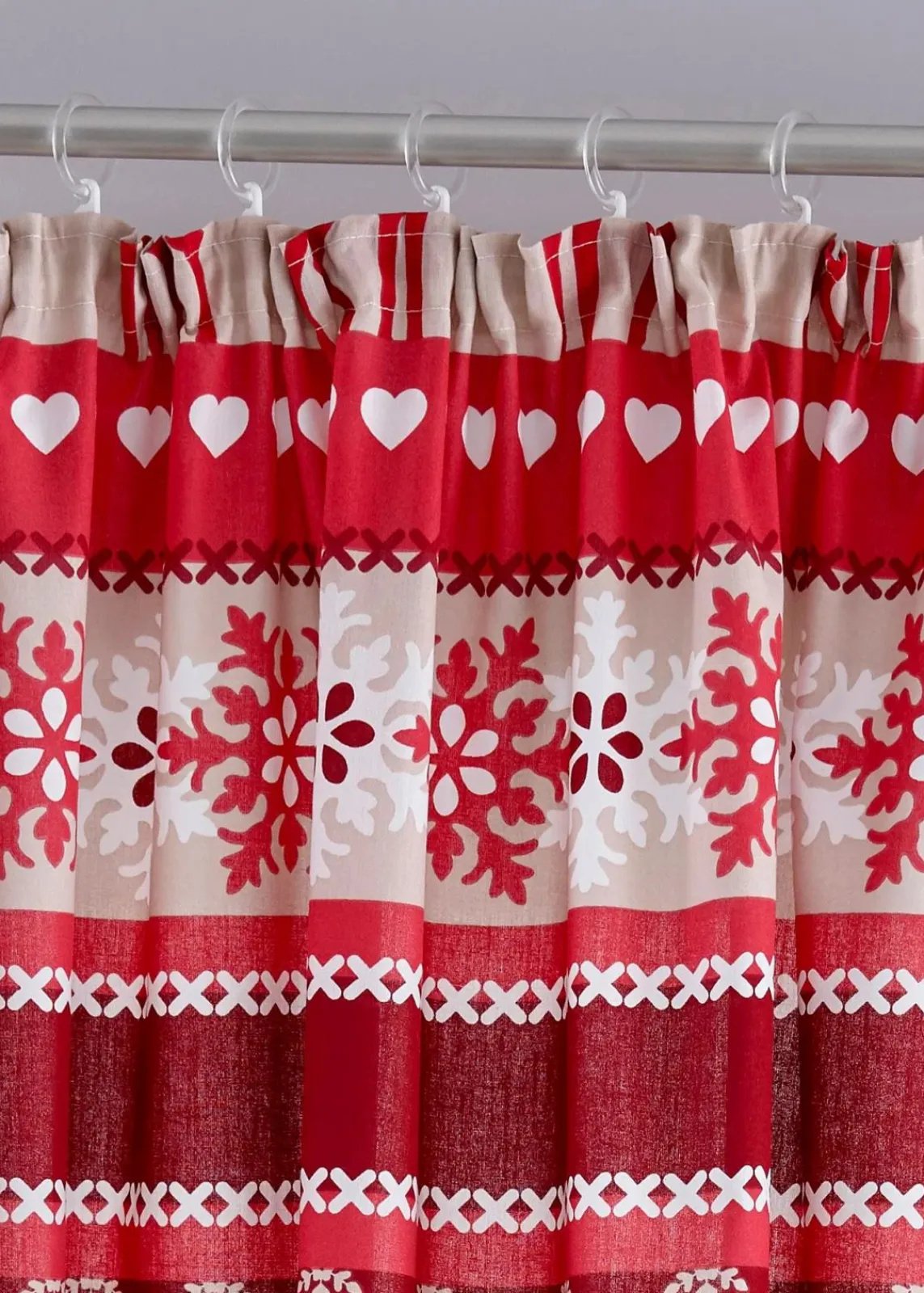 bonprix Vorhänge|Weihnachtsdeko & -Textilien·Gardinen|Vorhang mit Elch Druck(1er Pack) rot