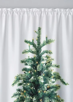 bonprix Vorhänge|Weihnachtsdeko & -Textilien·Gardinen|Vorhang mit Tannenbaum Druck (1er Pack) weiß/grün
